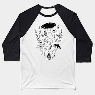 Mushrooms Floral Baseball T-Shirt